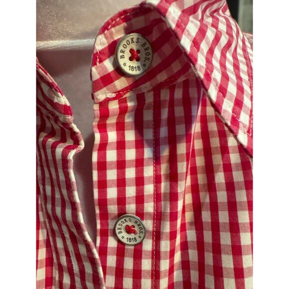 Brooks Brothers Red White Gingham Check Long Sleeve Button Down Shirt 6 EUC - Picture 7 of 10